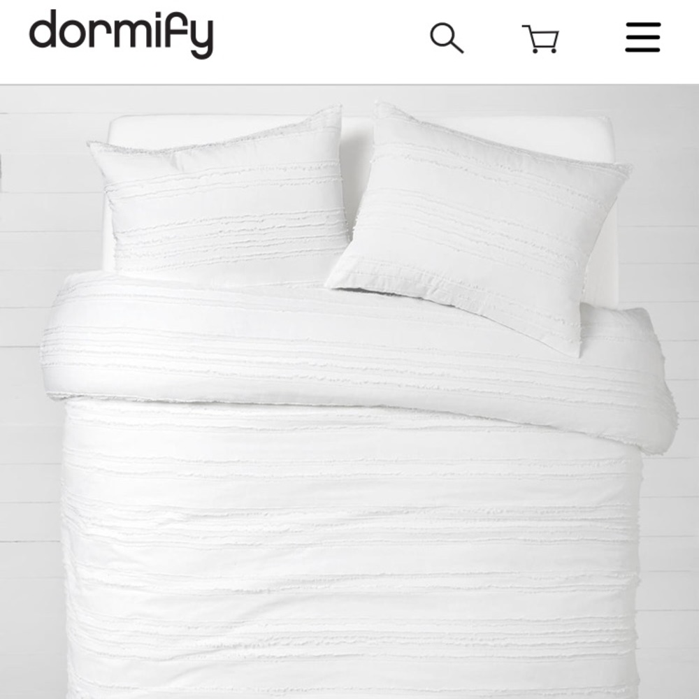 Dormify Eyelash Fringe Comforter and Sham Set Twin XL Brand New